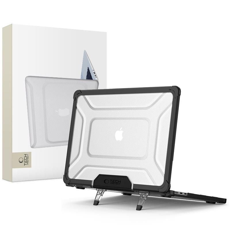 Tech-Protect SmartShell Pro dėklas, skirtas MacBook Air 13" 2023-2025 M2 / M3 / M4 - skaidrus ir juodas -- Cell phone...