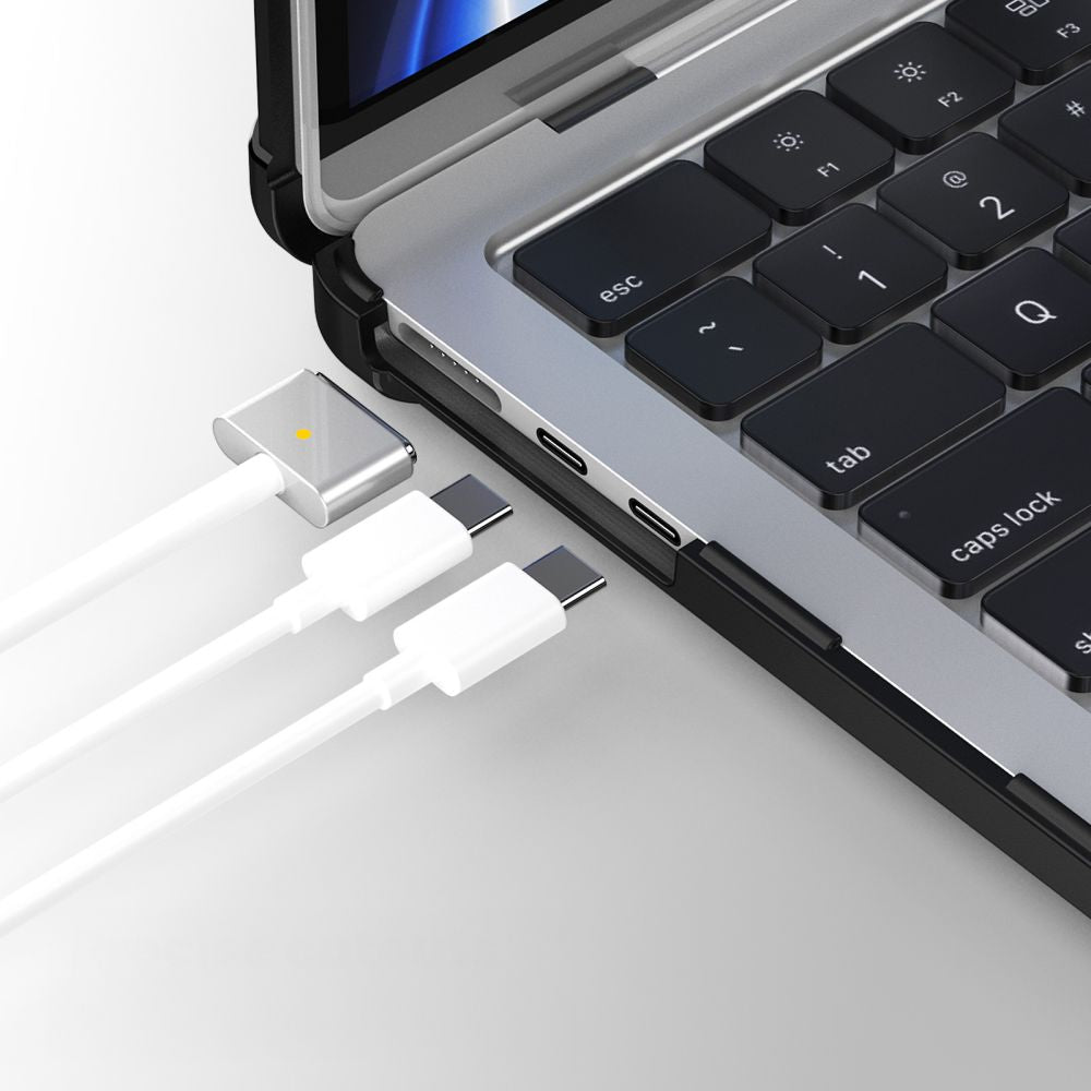 Tech-Protect SmartShell Pro dėklas, skirtas MacBook Air 13" 2023-2025 M2 / M3 / M4 - skaidrus ir juodas -- Cell phone...