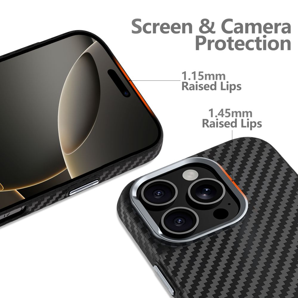 Tech-Protect Ion Carbon MagSafe dėklas iPhone 16 Pro Max – juodai pilkas -- iPhone 16 Pro Max