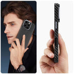 Tech-Protect Ion Carbon MagSafe dėklas iPhone 16 Pro Max – juodai pilkas -- iPhone 16 Pro Max
