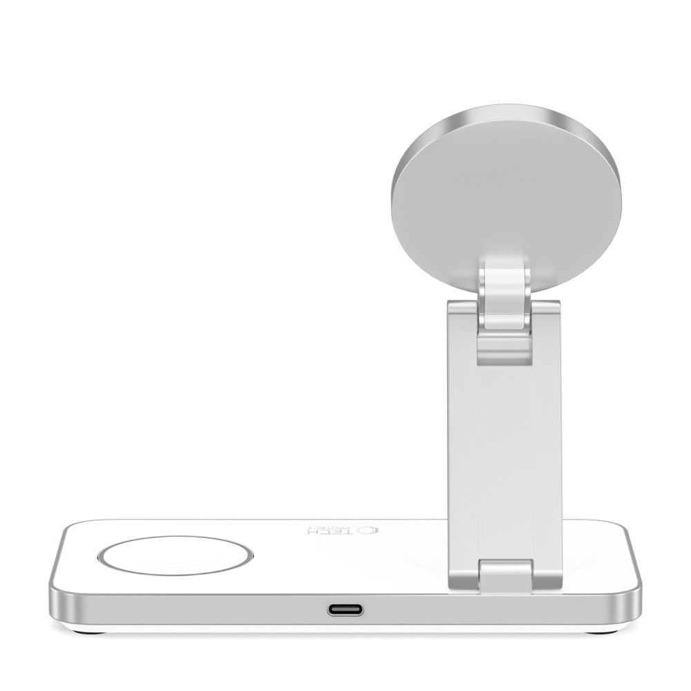 Tech-Protect QI15W-A47 MagSafe 3in1 indukcinis įkroviklis + USB-C laidas - baltas -- Cell phone chargers