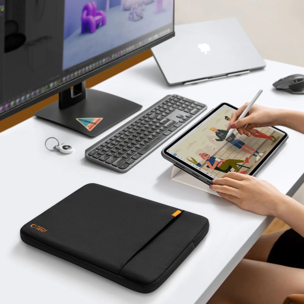 Tech-Protect Defender nešiojamojo kompiuterio ir planšetės krepšys 11-13" - Juodas -- Laptop Bags