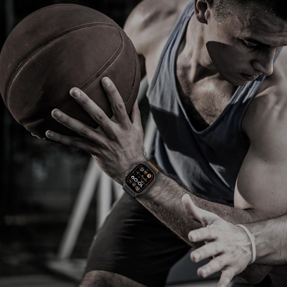 Tech-Protect nailoninis užsegimas, skirtas Apple Watch 44 / 45 / 46 / 49 mm - juodas -- Apple Watch 44