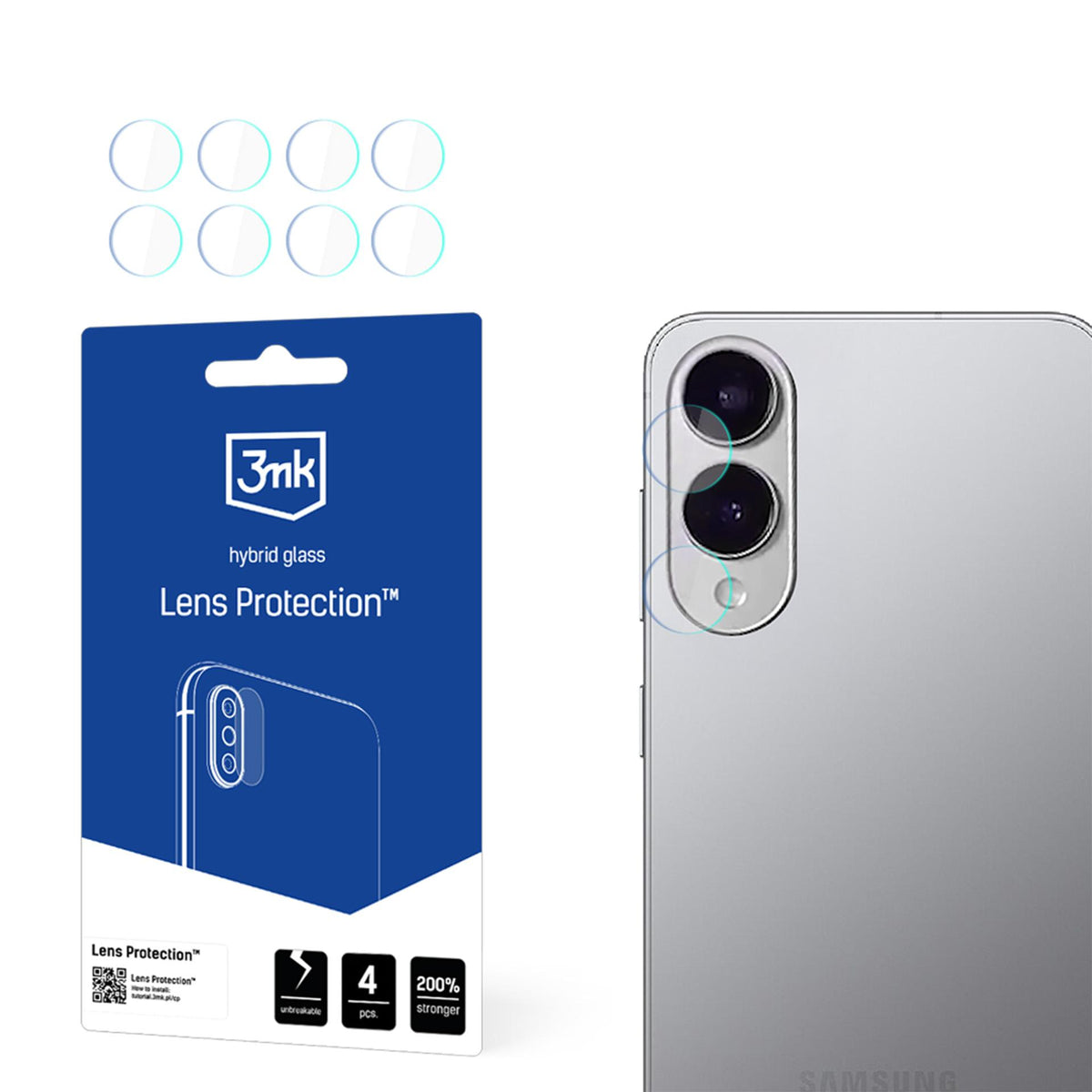3mk Lens Protection hibridinis stiklas Samsung Galaxy S25 Edge kameros objektyvui -- Samsung Galaxy S25 Edge