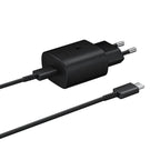Samsung 25W EP-TA800EBE USB-C sieninis įkroviklis su Samsung EP-DA705BBE USB-C / USB-C laidu (Replacement Pack) - juodas