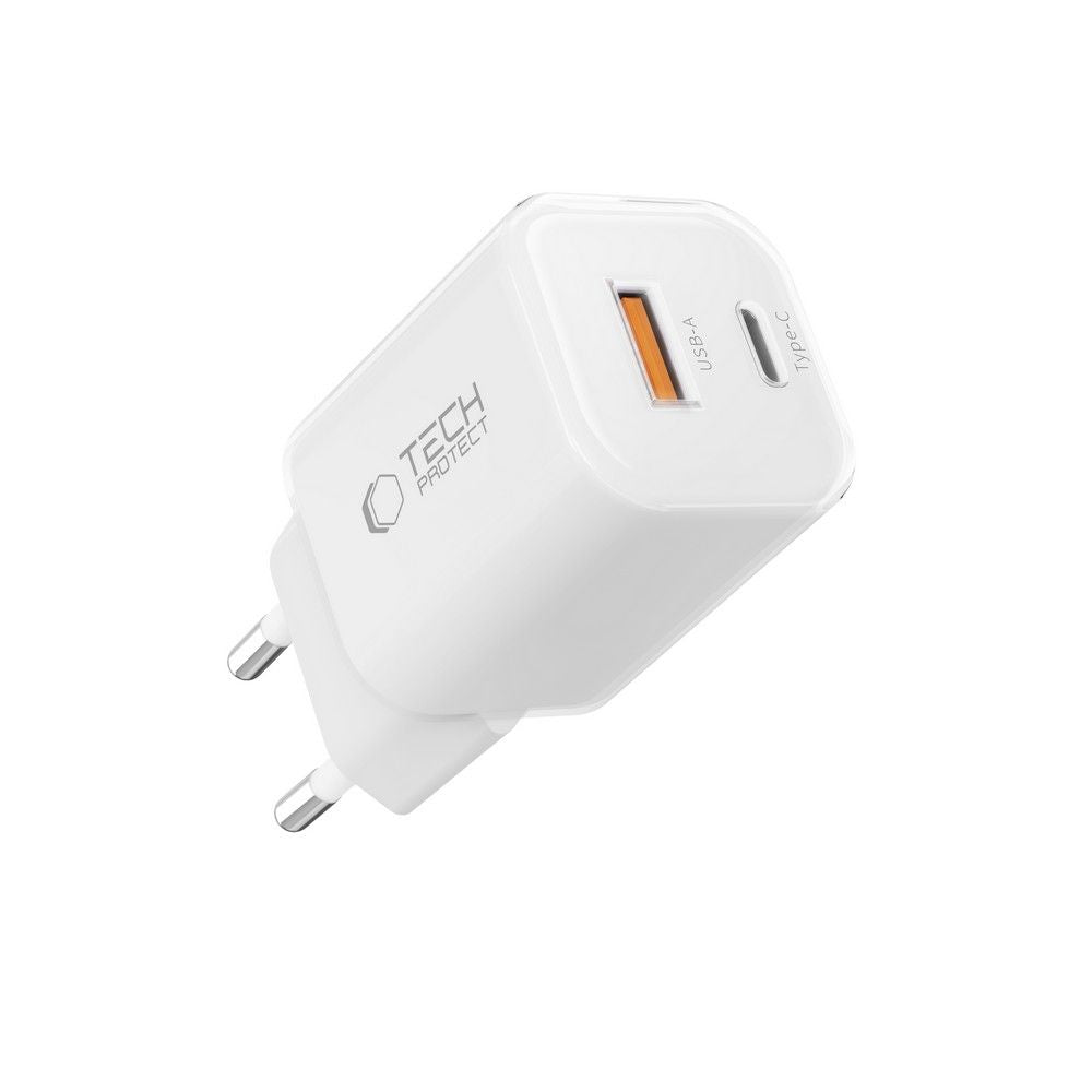 Tech-Protect NCM33W 2 jungčių PD33W/QC3.0 sieninis įkroviklis - baltas -- Cell phone chargers