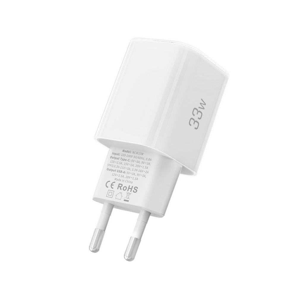Tech-Protect NCM33W 2 jungčių PD33W/QC3.0 sieninis įkroviklis - baltas -- Cell phone chargers
