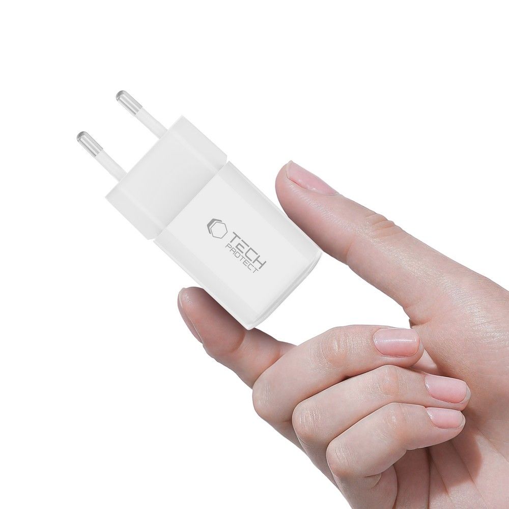 Tech-Protect NCM33W 2 jungčių PD33W/QC3.0 sieninis įkroviklis - baltas -- Cell phone chargers