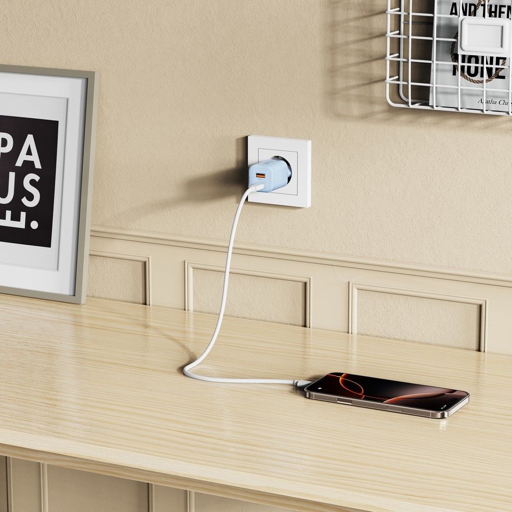 Tech-Protect NCM33W 2 jungčių PD33W/QC3.0 sieninis įkroviklis - mėlynas -- Cell phone chargers