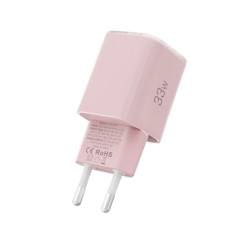 Tech-Protect NCM33W 2 jungčių PD33W/QC3.0 sieninis įkroviklis - rožinis -- Cell phone chargers