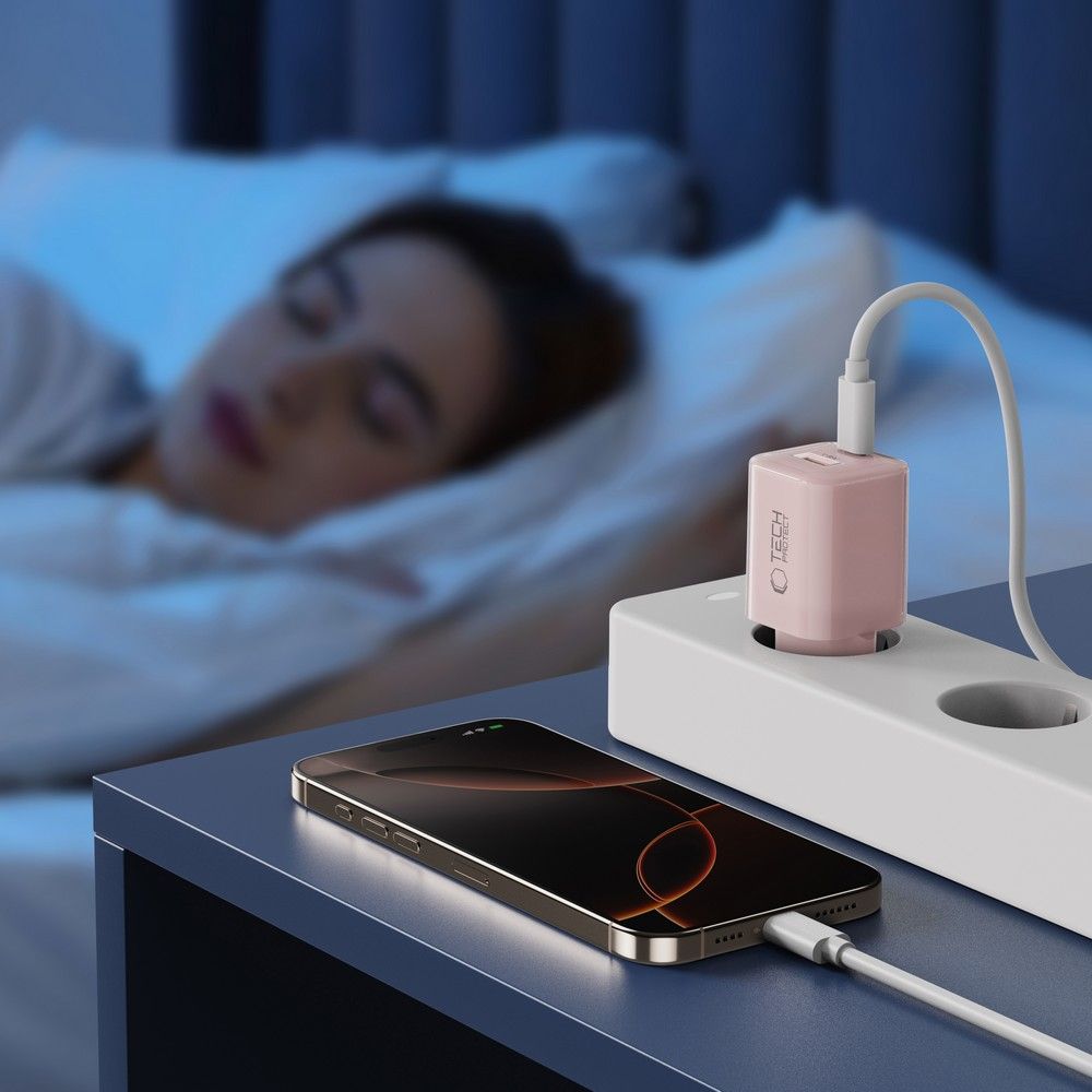 Tech-Protect NCM33W 2 jungčių PD33W/QC3.0 sieninis įkroviklis - rožinis -- Cell phone chargers