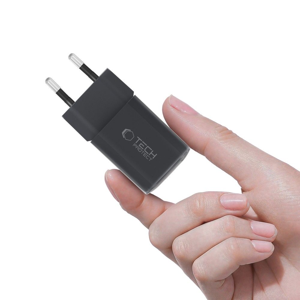 Tech-Protect NCM33W 2 jungčių PD33W/QC3.0 sieninis įkroviklis - juodas -- Cell phone chargers