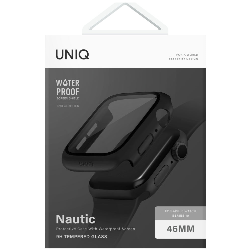 Uniq Nautic dėklas Apple Watch 46 mm – juodas -- Apple Watch 10 (46mm)