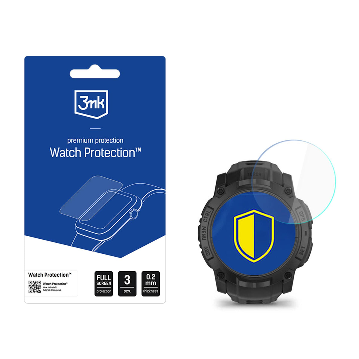 Smartwatch Screen Protector 3mk Watch Protection FlexibleGlass for Garmin Instinct 3 Tactical Edition 50mm