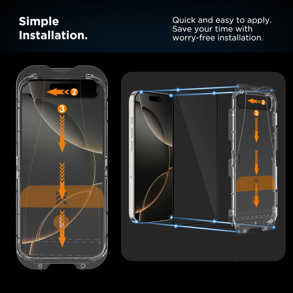 Tech-Protect Quick Set+ grūdintas stiklas iPhone 15/16 (2 vnt.) -- iPhone 15 / iPhone 16