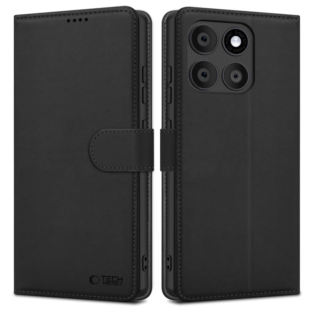 Tech-Protect piniginės dėklas, skirtas Motorola Edge 60 Fusion - juodas -- Motorola Edge 60 Fusion