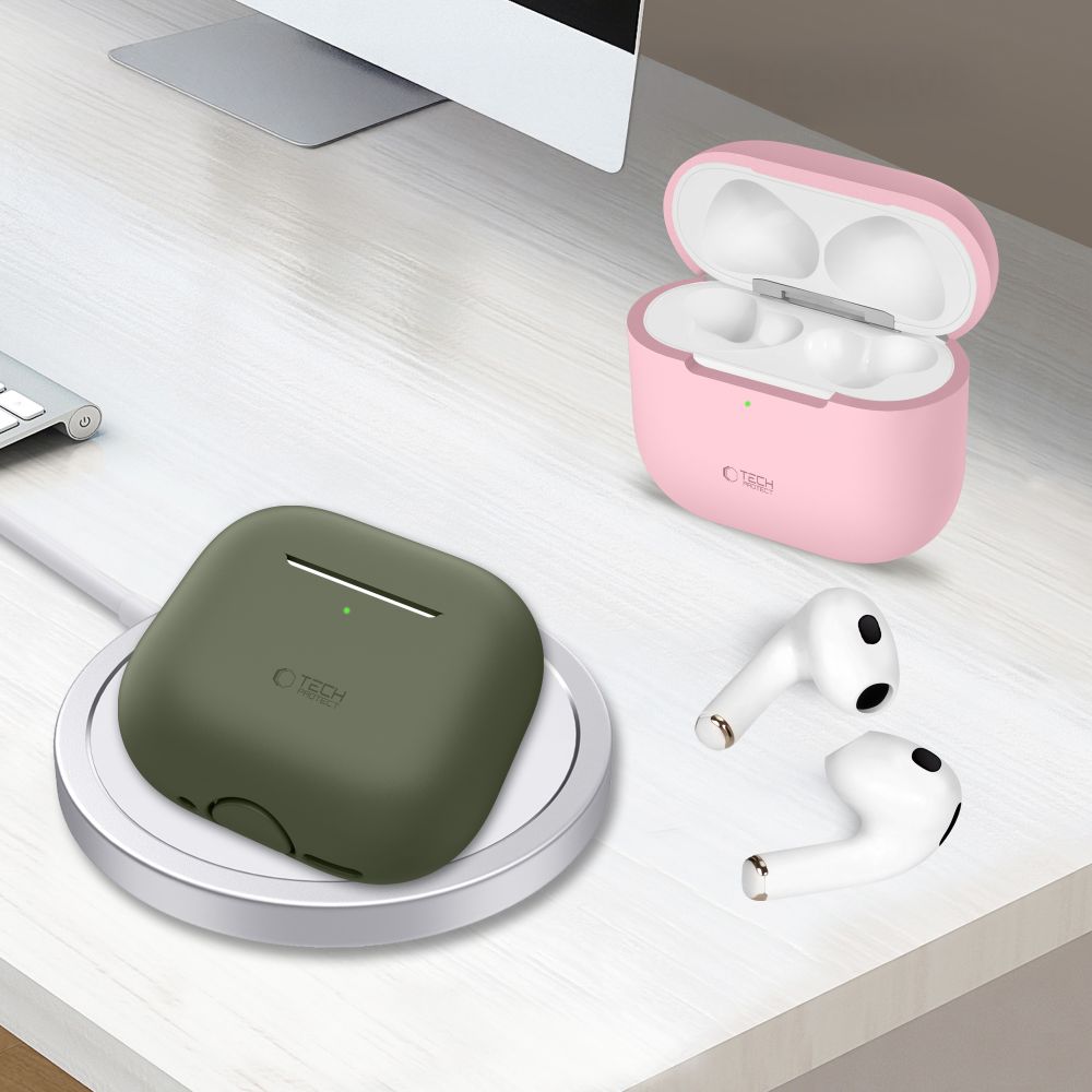 Tech-Protect silikoninis dėklas AirPods 4 – juodas -- AirPods 4