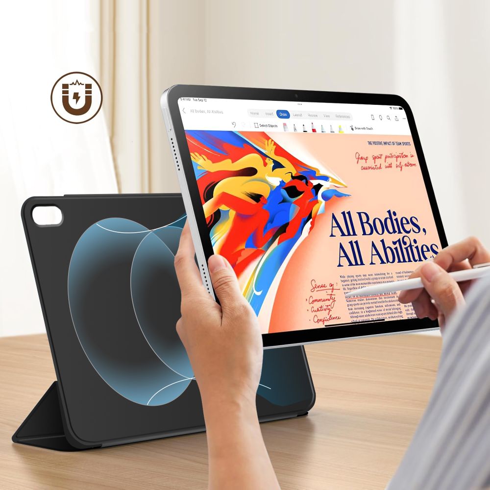 Tech-Protect Smartcase Magnetic, skirtas iPad 10.9" 2022 / iPad 11" 2025 - juodas