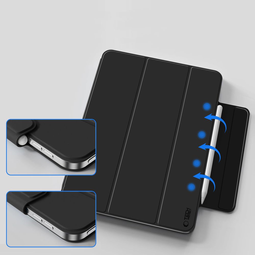 „Tech-Protect Smartcase“ magnetinis dėklas, skirtas iPad Air 13“ (2024/2025/2026) – juodas
