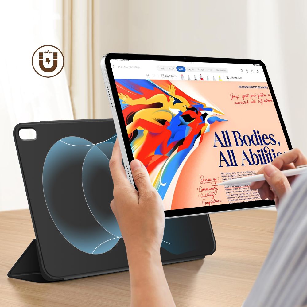 „Tech-Protect Smartcase“ magnetinis dėklas, skirtas iPad Air 13“ (2024/2025/2026) – juodas