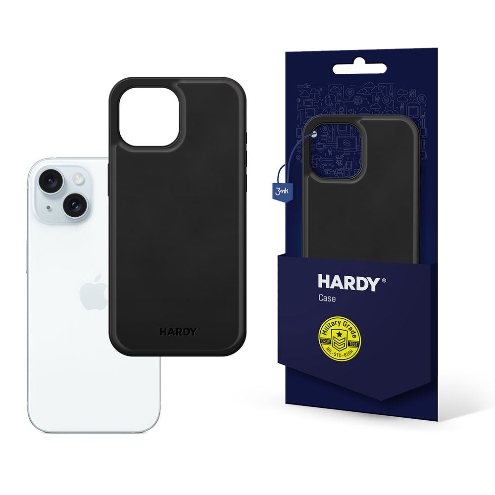 3mk Hardy Apple Silky Leather MagCase, skirtas Apple iPhone 15 Plus – juodas