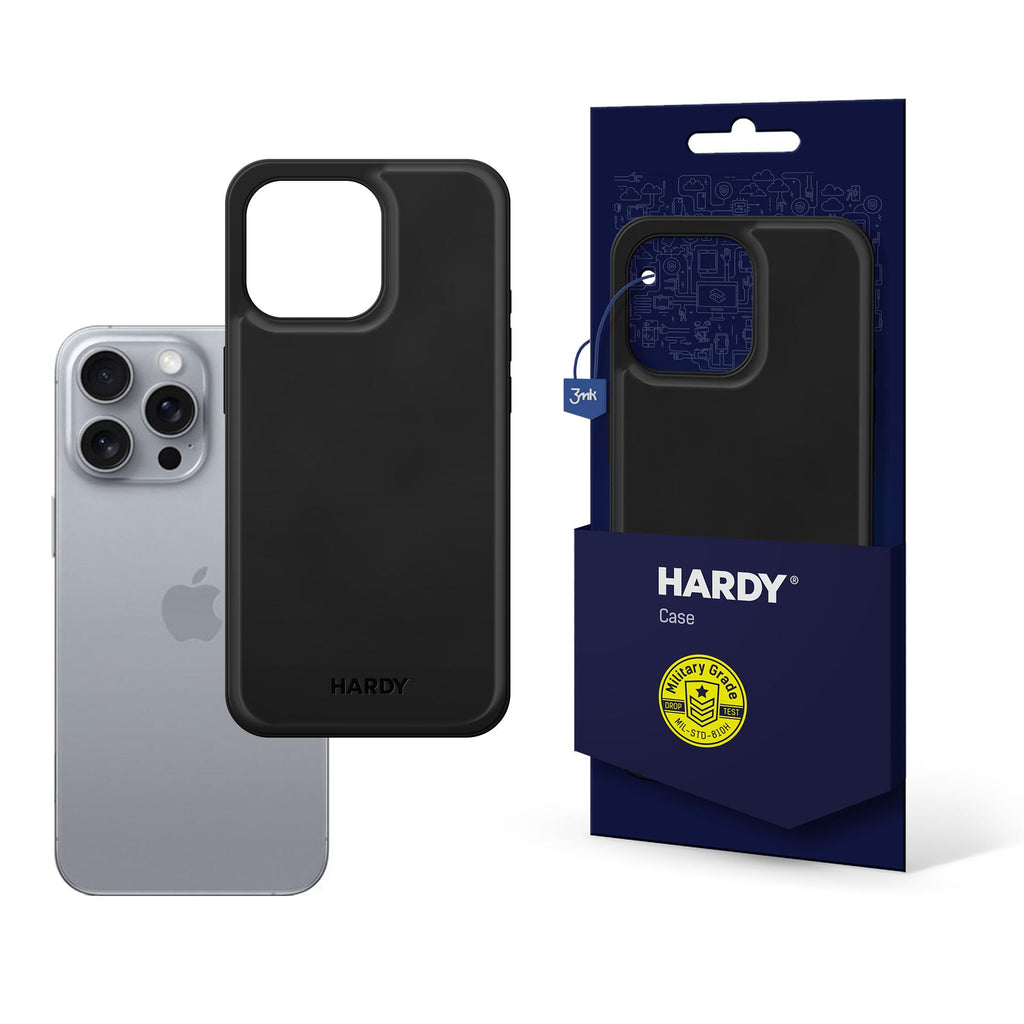 3mk Hardy Apple Silky Leather MagCase, skirtas Apple iPhone 16 Pro Max - juodas