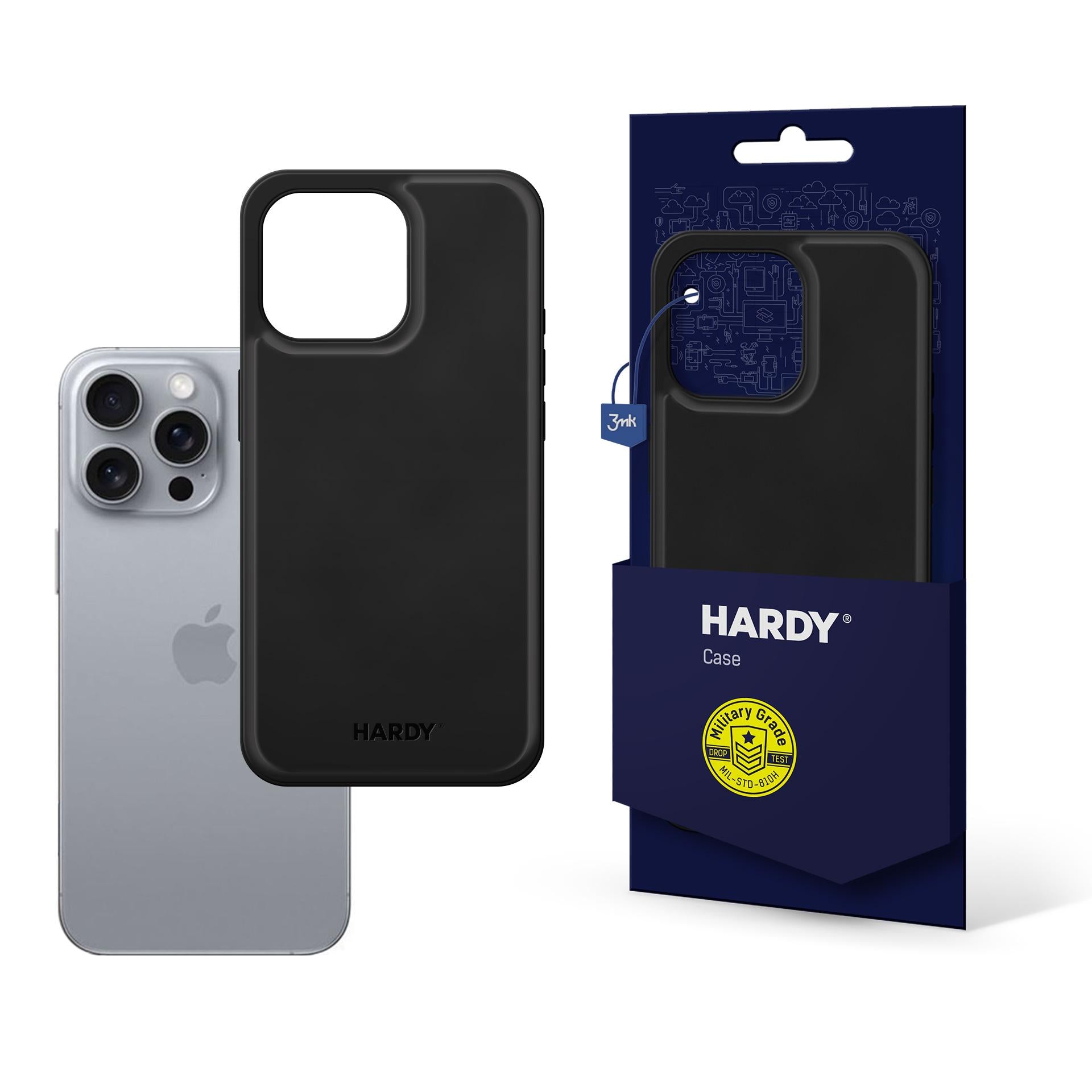 3mk Hardy Apple Silky Leather MagCase, skirtas Apple iPhone 16 Pro Max - juodas