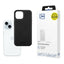 3mk Hardy Apple Silky Leather MagCase, skirtas Apple iPhone 15 - juodas
