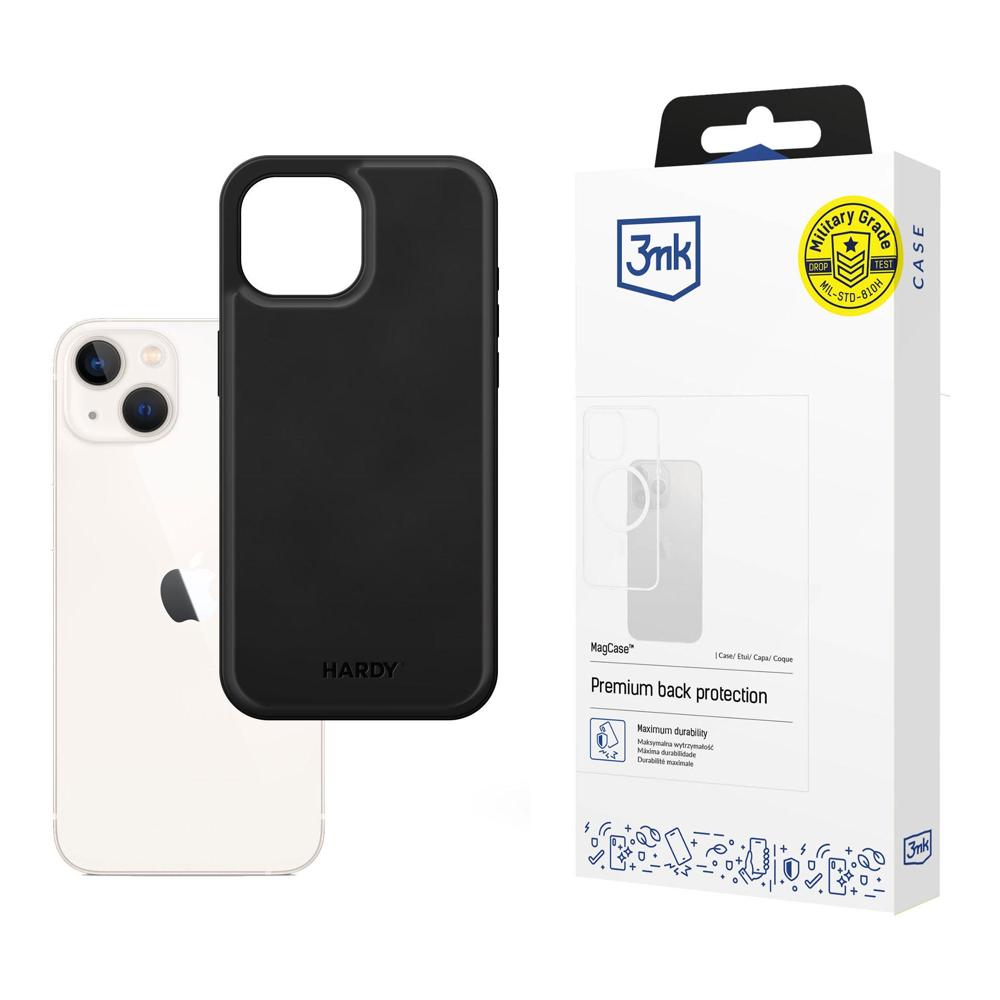 3mk Hardy Apple Silky Leather MagCase, skirtas Apple iPhone 13 - juodas
