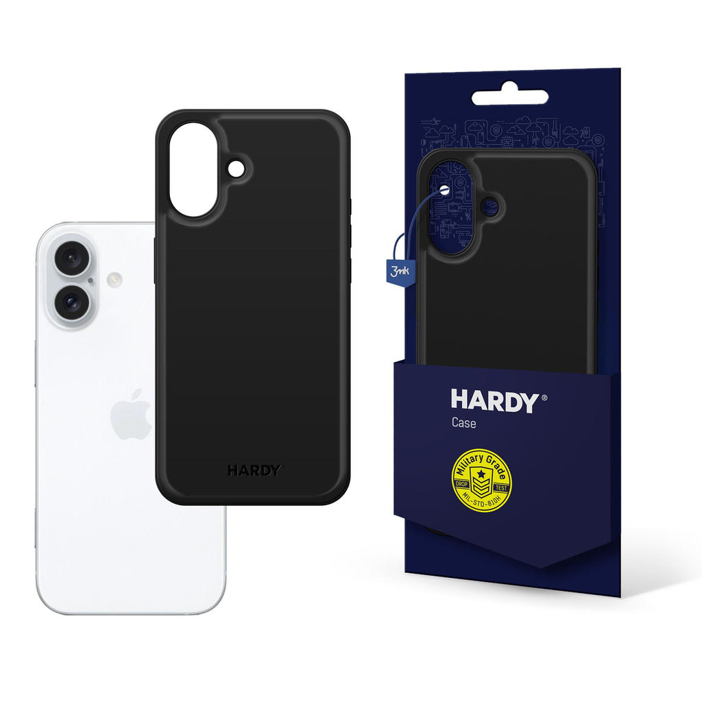 3mk Hardy Apple Silky Leather MagCase, skirtas Apple iPhone 16 - juodas