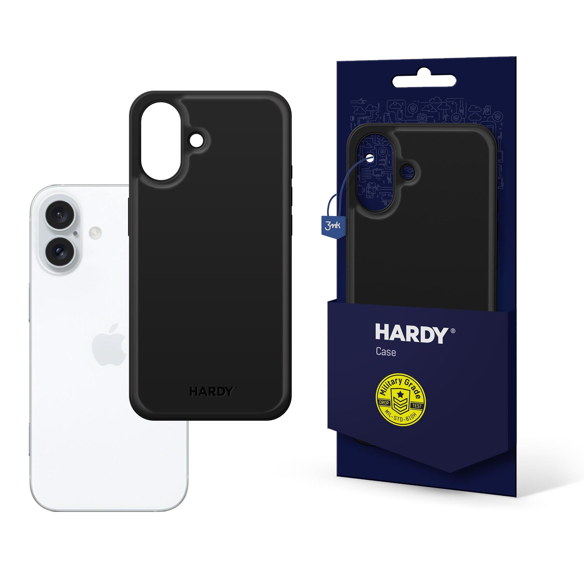 3mk Hardy Apple Silky Leather MagCase, skirtas Apple iPhone 16 Plus – juodas