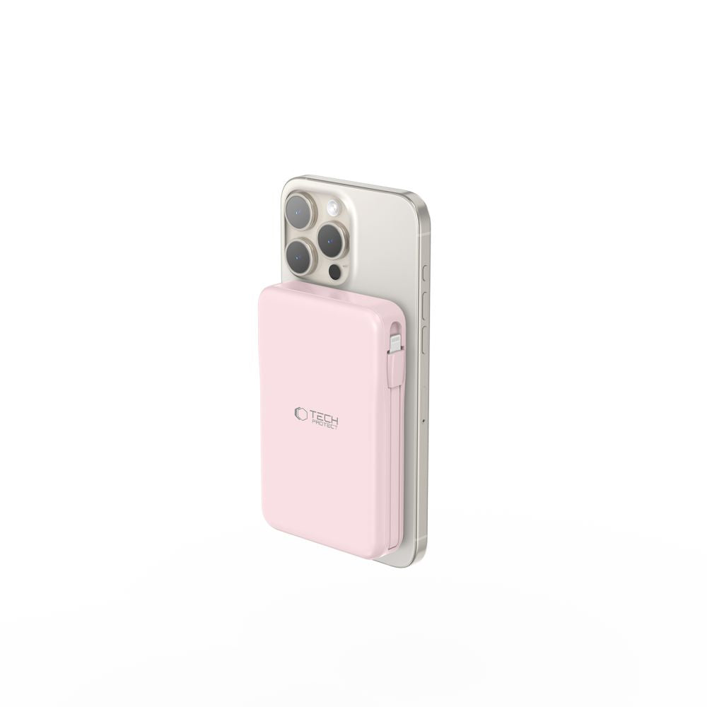 Tech-Protect išorinė baterija PB31 LifeMag MagSafe 10000 mAh rožinė -- Powerbanks