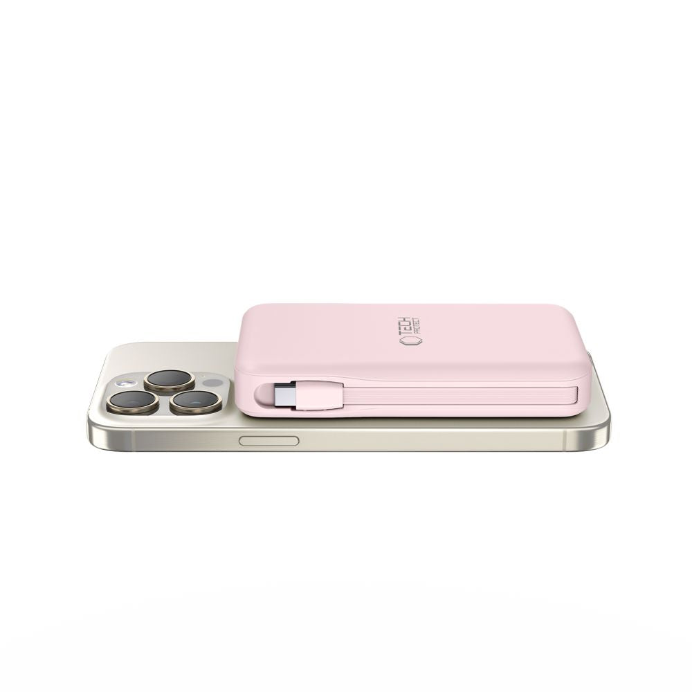 Tech-Protect išorinė baterija PB31 LifeMag MagSafe 10000 mAh rožinė -- Powerbanks