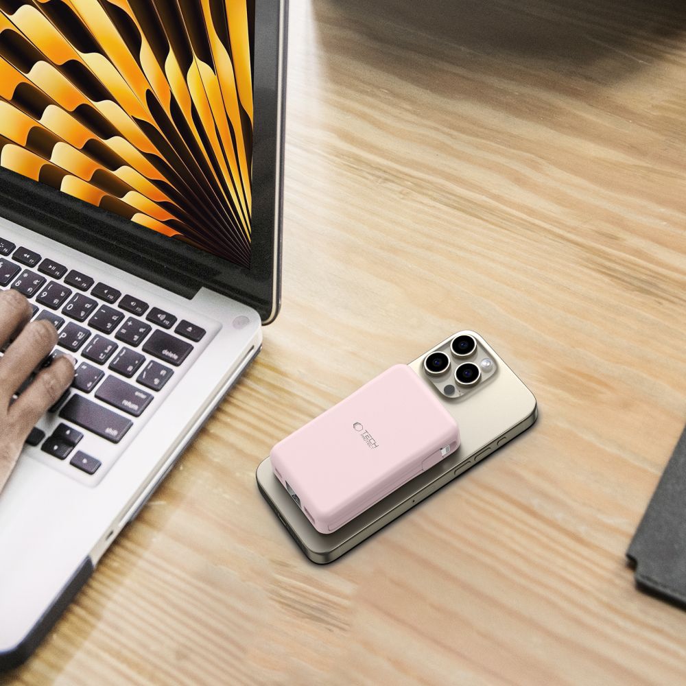 Tech-Protect išorinė baterija PB31 LifeMag MagSafe 10000 mAh rožinė -- Powerbanks