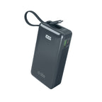 SBS išorinė baterija 10000 mAh 20W su integruotu USB-C laidu ir skaitmeniniu ekranu tamsiai pilka