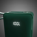 SBS išorinė baterija 10000 mAh 20W su integruotu USB-C laidu ir skaitmeniniu ekranu žalia