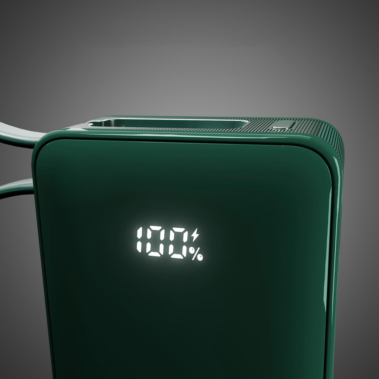 SBS išorinė baterija 10000 mAh 20W su integruotu USB-C laidu ir skaitmeniniu ekranu žalia