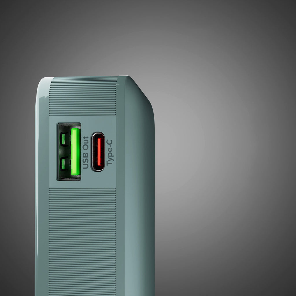 SBS išorinė baterija 10000 mAh 20W su integruotu USB-C laidu ir skaitmeniniu ekranu pilka