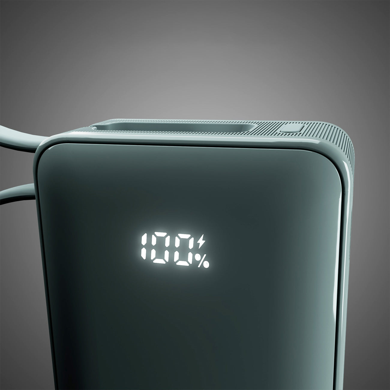 SBS išorinė baterija 10000 mAh 20W su integruotu USB-C laidu ir skaitmeniniu ekranu pilka