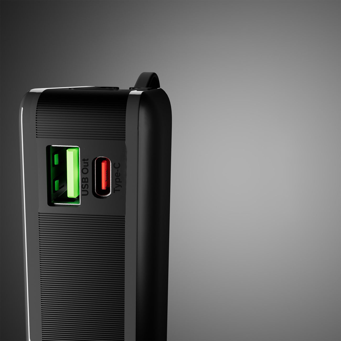 SBS išorinė baterija 20000 mAh 20W su integruotu USB-C laidu ir skaitmeniniu ekranu juoda