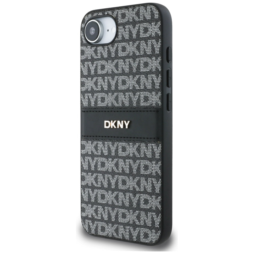 DKNY Mono Stripe dėklas iPhone 16e – juodas