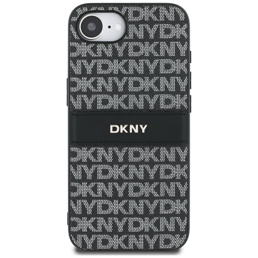 DKNY Mono Stripe dėklas iPhone 16e – juodas