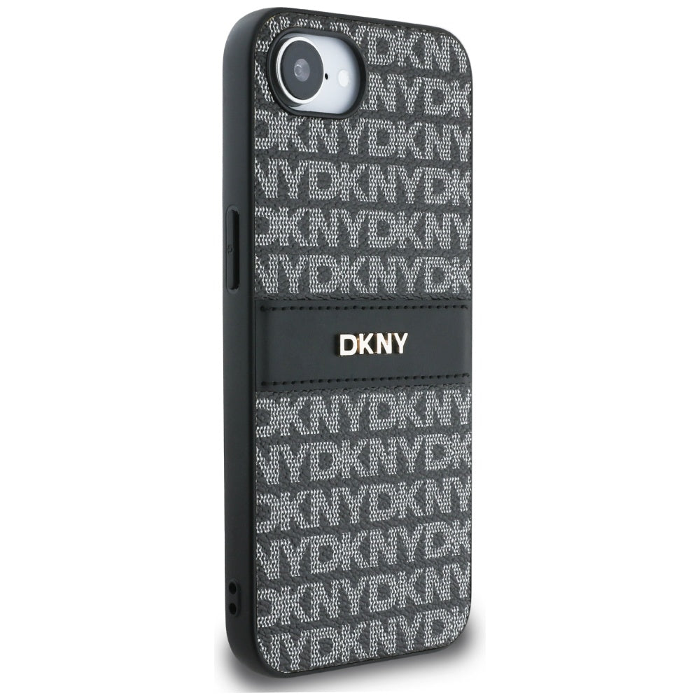 DKNY Mono Stripe dėklas iPhone 16e – juodas