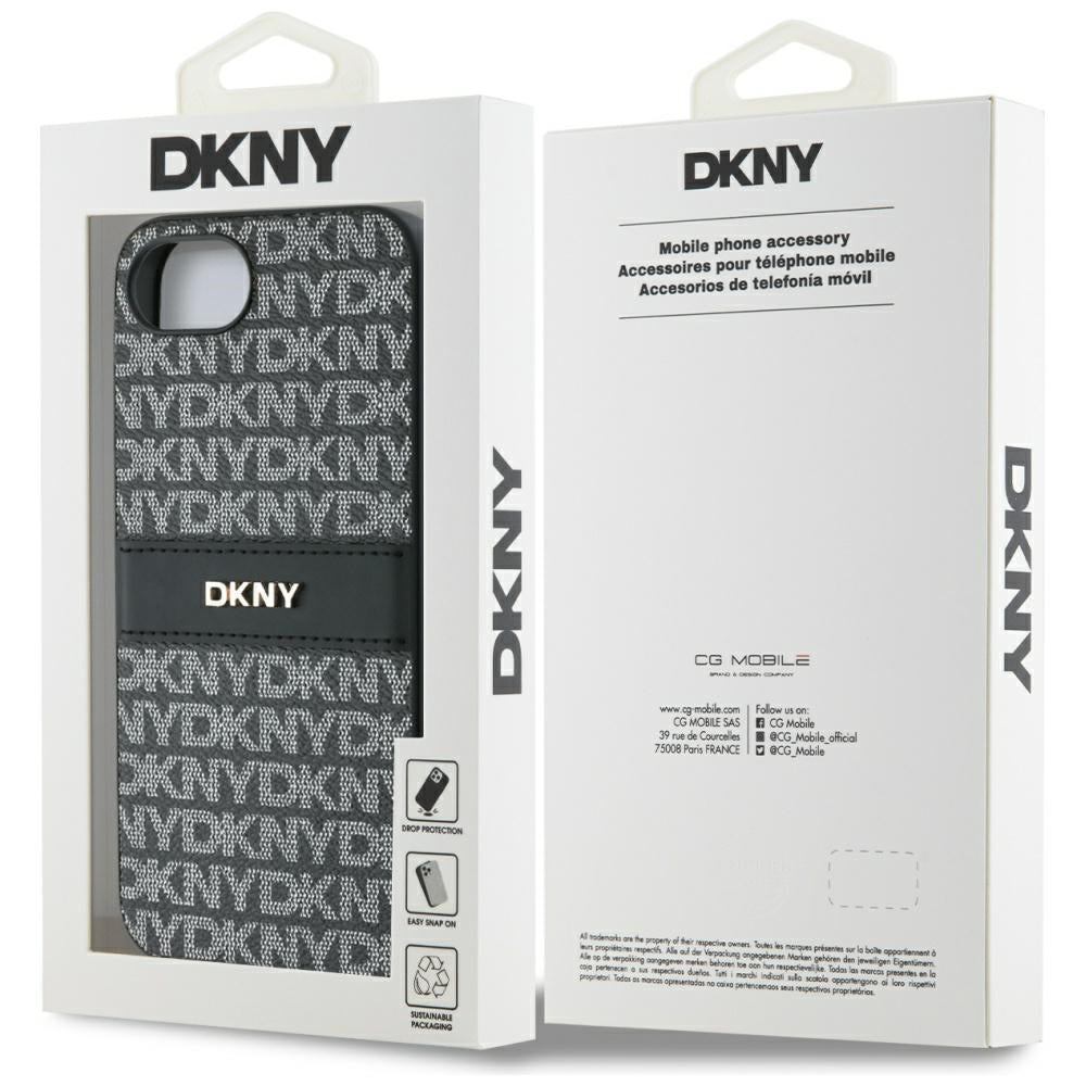 DKNY Mono Stripe dėklas iPhone 16e – juodas