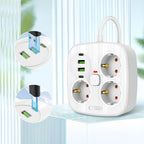 Tech-Protect PCS3X4 maitinimo ilgintuvas, 3 lizdai, 2xUSB-A, 2xUSB-C 200 cm - baltas -- Cell phone cables