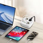 Tech-Protect PCS3X4 maitinimo ilgintuvas, 3 lizdai, 2xUSB-A, 2xUSB-C 200 cm - baltas -- Cell phone cables