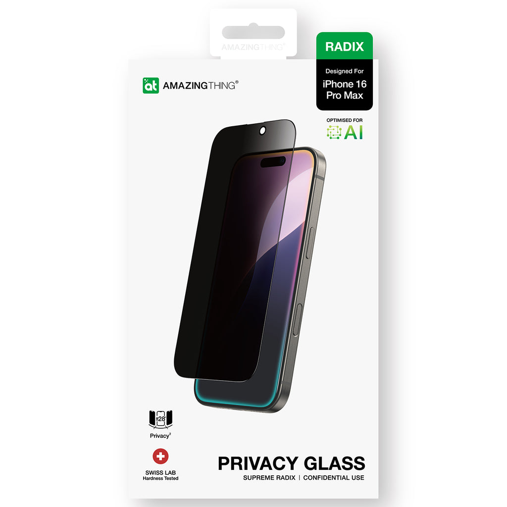 AmazingThing Radix privatumo stiklas iPhone 16 Pro Max -- iPhone 16 Pro Max