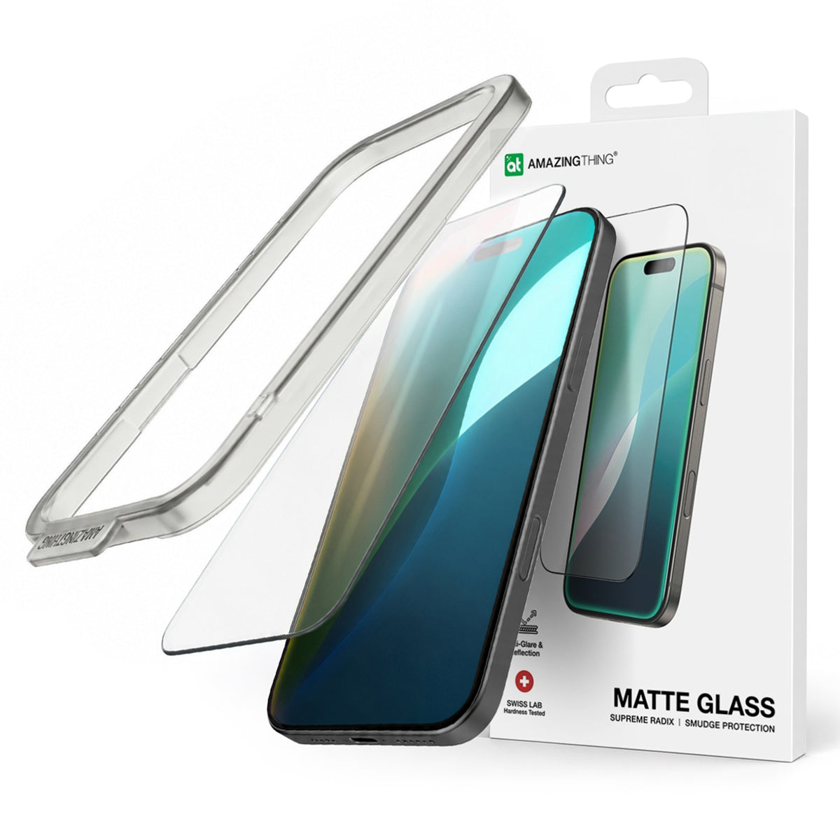 AmazingThing Titan Matte Glass grūdintas stiklas skirtas iPhone 16 -- iPhone 16