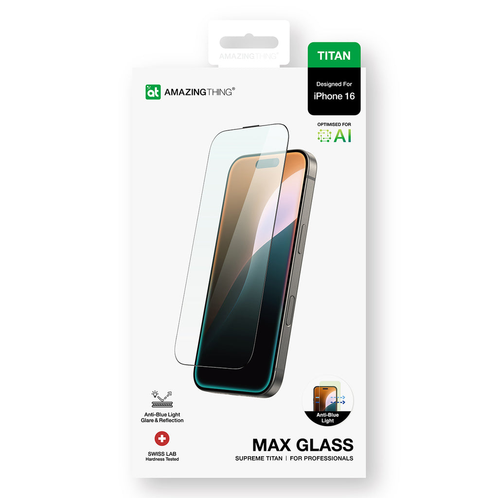 AmazingThing Titan Max grūdintas stiklas iPhone 16 -- iPhone 16