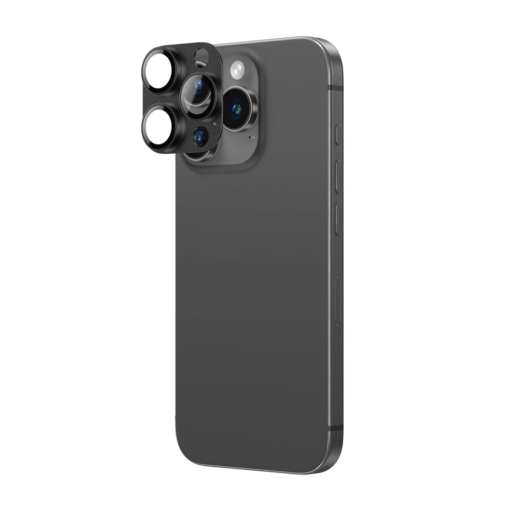 AmazingThing Aviacinio lygio lydinio grūdinto stiklo objektyvas, skirtas iPhone 16 Pro / 16 Pro Max fotoaparato objektyvas – juodas